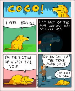 coco the dog ozan draws comics 1 5a38c89ba16d6 png  700 247x300 - 17 Hilariously Pessimistic Comics About Coco The Jolly Dog That Every Pessimist Will Relate To