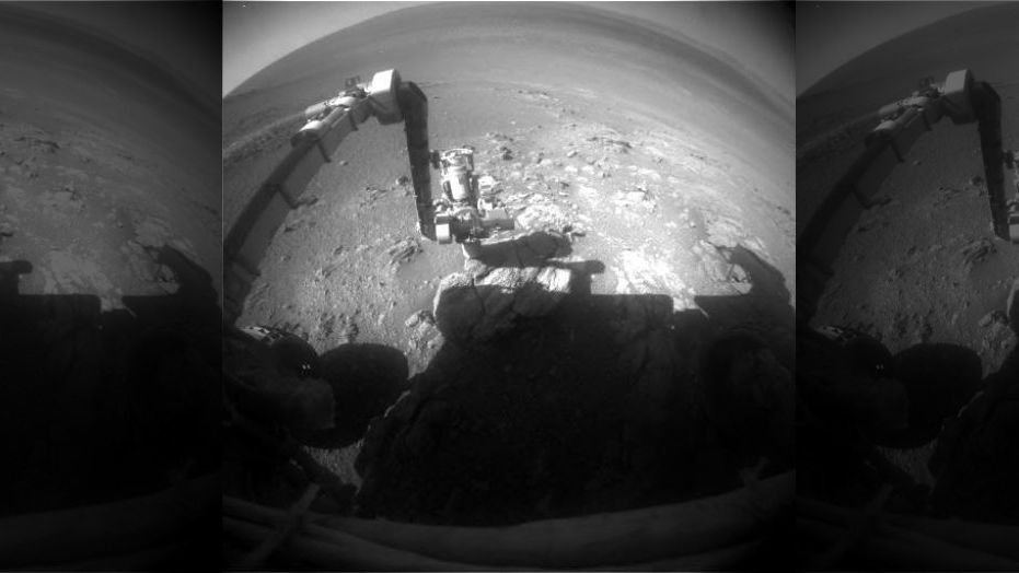 Opportunity front Hazcam image taken on Sol 4979 (Jan. 25, 2018).