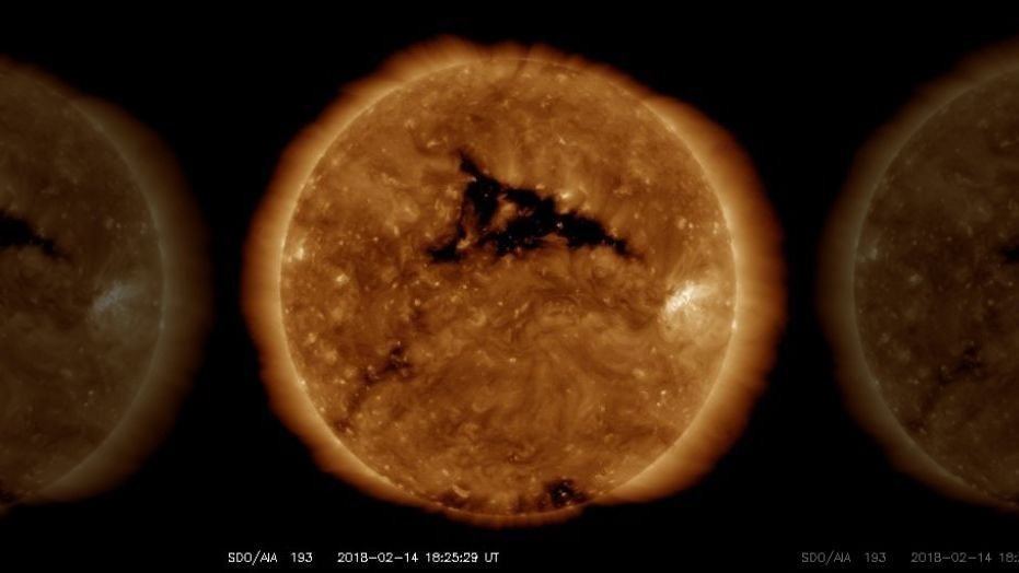 A solar storm is forecast to hit Earth on Feb. 15, 2018.