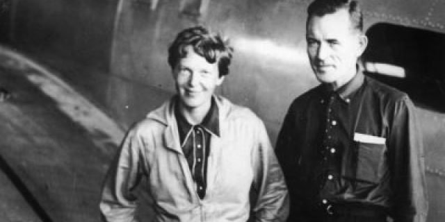 Amelia Earhart and navigator Fred Noonan.