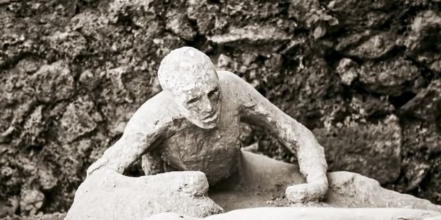 A victim who perished in Pompeii after Mount Vesuvius erupted in A.D. 79.