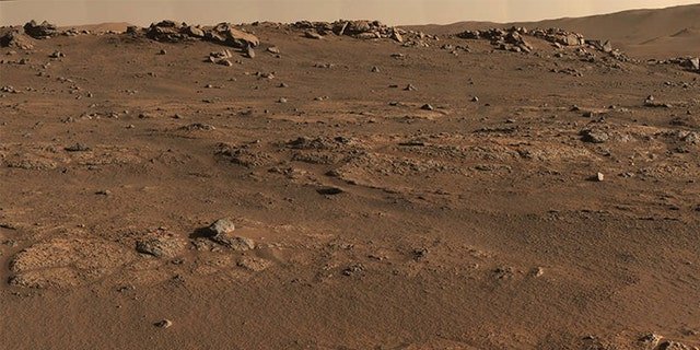 Perseverance Mars rover used its Mastcam-Z camera system to create this enhanced-color panorama, which scientists used to look for rock-sampling sites. The panorama is stitched together from 70 individual images taken on July 28, 2021, the 155th Martian day, or sol, of the mission.