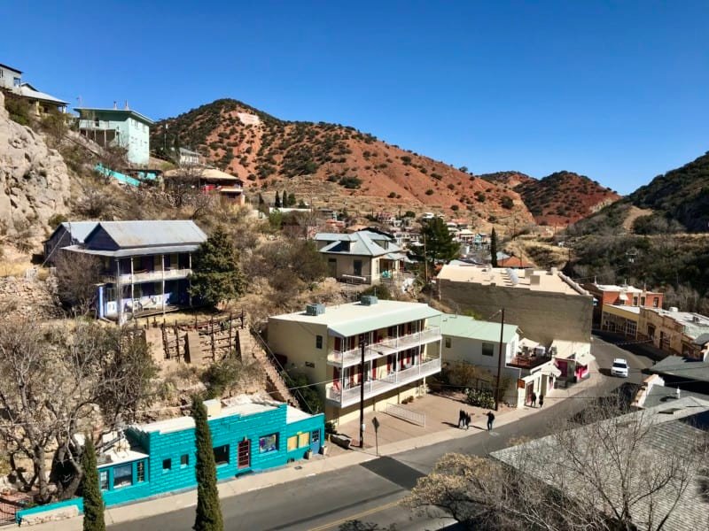 View of "B Hill" from a staircase in Bisbee, AZ