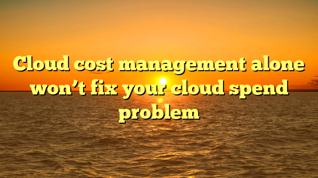 Cloud cost management alone won’t fix your cloud spend problem